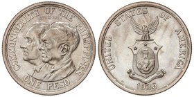 WORLD COINS: PHILIPPINES
Peso. 1936. 20,04 grs. AR. Fundación de la Commonwealth de Filipinas. Roosevelt y Quezon. KM-177. SC.