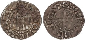 WORLD COINS: FRANCE
Denier. LUIS VI (1108 -1137). ORLEANS. Anv.: LVDOVICVS REX I. Puerta de Villa entre omegas. Rev.: AVRELIANIS CIVITAS. Cruz interi...