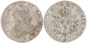 WORLD COINS: FRANCE
Écu. 1775-BB. LUIS XVI. ESTRASBURGO. 29,01 grs. AR. (Pequeñas rayitas de ajuste). Pequeños restos de brillo original. KM-564.4. M...
