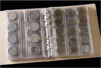 WORLD COINS: FRANCE
Lote 108 monedas 1 Céntimo a 50 Francos. S. XVIII a XX. AE ,Al, AR, CuNi, latón. En albúm pequeño. A EXAMINAR. BC a SC.