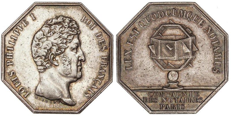 WORLD COINS: FRANCE
Jetón Compagnie des Notaires. París. Anv.: LOUIS PHILIPPE I...