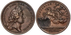 WORLD COINS: FRANCE
Medalla Conquista Franco Condado. 1668. Anv.: LUDOVICUS XIIII REX CHRISTIANISSIMUS. Busto a derecha. Rev.: VICTORIAE CELERITAS. V...