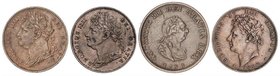 WORLD COINS: GREAT BRITAIN
 Lote 4 monedas Farthing . 1799, 1821, 1823 y 1826 . JORGE III y JORGE IV (3). AE. KM-646, 677 y 697. MBC+ a EBC+.