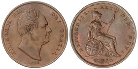 WORLD COINS: GREAT BRITAIN
1 Penique. 1831. GUILLERMO IV. 18,98 grs. AE. (Levísimas golpecitos). KM-707. EBC.