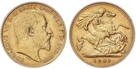 WORLD COINS: GREAT BRITAIN
1/2 Soberano. 1903. EDUARDO VII. 3,98 grs. AU. Fr-401; KM-804. EBC-.