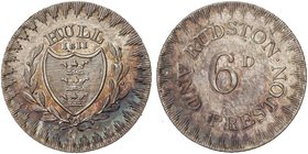 WORLD COINS: GREAT BRITAIN
Token 6 Peniques. 1811. HULL. 1,82 grs. AR. Charles Rudston & George Preston. (Levísimas rayitas). Pátina irregular. Brill...