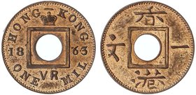 WORLD COINS: HONG KONG
1 Mil. 1863. VICTORIA. 1,02 grs. AE. Color original. KM-15. EBC+.