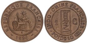 WORLD COINS: FRENCH INDO CHINA
1 Céntimo. 1894-A. PARÍS. 9,93 grs. AE. KM-1. (EBC-).