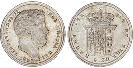 WORLD COINS: ITALIAN STATES
20 Grana. 1859. FERNANDO II. NÁPOLES. 4,59 grs. AR. Pátina y brillo original. MIR-509. EBC+.