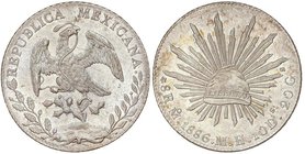 WORLD COINS: MEXICO
8 Reales. 1886. MEXICO. M.H. 26,99 grs. AR. Brillo original, bonita pieza. KM-377,10. EBC+.