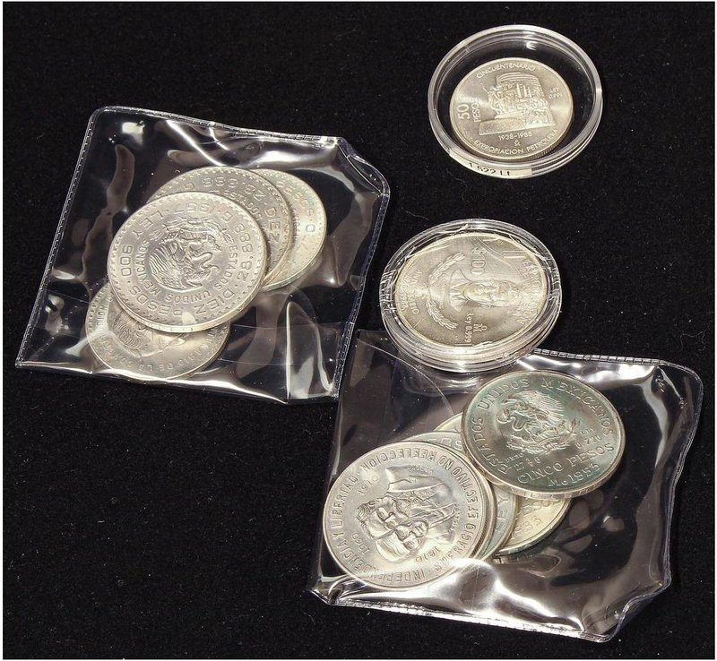 WORLD COINS: MEXICO
Lote 11 monedas 5 (4), 10 (5), 50 y 100 Pesos. 1953 a 1988....