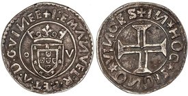 WORLD COINS: PORTUGAL
Tostao. MANUEL I (1495-1521). Anv.: Roel-escudo-V. Rev.: Dos puntos encima de cruz, sin estrellas en espacios del campo. 9,45 g...