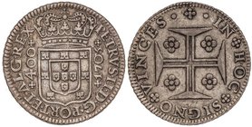 WORLD COINS: PORTUGAL
400 Reis. 1705. PEDRO II. 16,90 grs. AR. Pátina de monetario antiguo. ESCASA. KM-154.3. EBC-.