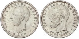 WORLD COINS: ROMANIA
1 Leu. 1906. CARLOS I. 4,99 grs. AR. 40 aniversario de reinado. Brillo original. KM-34. SC.