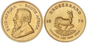 WORLD COINS: SOUTH AFRICA
Krugerrand. 1979. 33,93 grs. AU. Fr-B1; KM-73. SC.