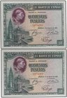 SPANISH BANK NOTES: CIVIL WAR, REPUBLICAN ZONE
Lote 2 billetes 500 Pesetas. 15 Agosto 1928. Cardenal Cisneros. Ed-356. SC-.
