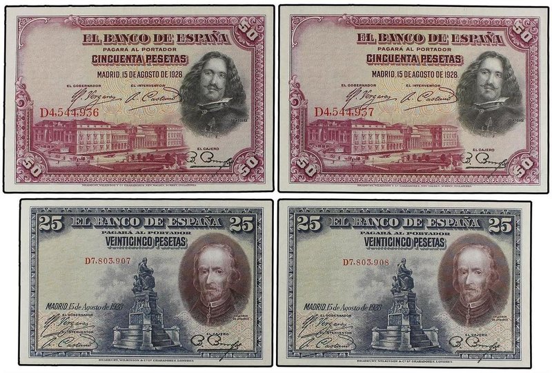 SPANISH BANK NOTES
Lote 21 billetes 1, 2, 5 (2), 25 (3), 50 (7), 100 (5) y 500 ...