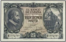 SPANISH BANK NOTES: ESTADO ESPAÑOL
25 Pesetas. 9 Enero 1940. Herrera. Serie E. Ed-436a. EBC+.