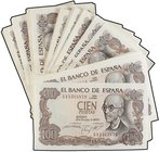 SPANISH BANK NOTES: ESTADO ESPAÑOL
Lote 160 billetes 100 Pesetas. 19 Noviembre 1965 y 17 Noviembre 1970. 100 Pesetas 1965 Bécquer Series 1C (5), 1D (...