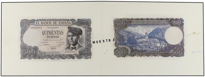 SPANISH BANK NOTES: ESTADO ESPAÑOL
Lote 6 Pruebas 500 Pesetas. 23 Julio 1971. J...