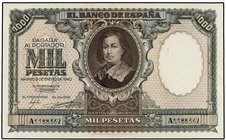 SPANISH BANK NOTES: ESTADO ESPAÑOL
1.000 Pesetas. 9 Enero 1940. Murillo. (Dos pliegues. Arruguitas). Ed-440. EBC-.