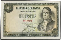 SPANISH BANK NOTES: ESTADO ESPAÑOL
1.000 Pesetas. 4 Noviembre 1949. Ramón de Santillán. Ed-458. EBC.