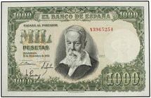 SPANISH BANK NOTES: ESTADO ESPAÑOL
1.000 Pesetas. 31 Diciembre 1951. Sorolla. Serie A. (Leves arruguitas). Ed-463a. SC-.