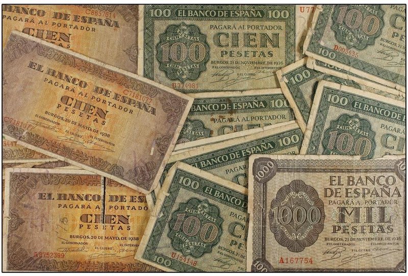 SPANISH BANK NOTES: ESTADO ESPAÑOL
Lote 61 billetes 100 (60) y 1.000 Pesetas. 2...