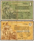 PAPER MONEY OF THE CIVIL WAR: CATALUNYA
Lote 2 billetes 50 Cèntims y 1 Pesseta. 1 Maig 1937. Aj. d´HOSTOLES. (Leves roturas). AT-1250, 1251. MBC.