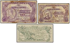 PAPER MONEY OF THE CIVIL WAR: CATALUNYA
Lote 3 billetes 25, 50 Cèntims y 1 Pesseta. Colectivitat MORA DE EBRO y Aj. de MORA D´EBRE. (Algunas manchita...