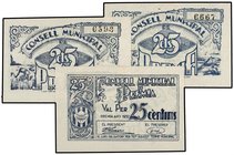 PAPER MONEY OF THE CIVIL WAR: CATALUNYA
Lote 75 billetes 25 Cèntims. 1937. C.M. de PREMIÀ. Sin sello tampón. Todos correlativos, números 6593 a 6667....