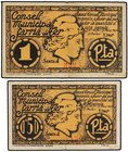 PAPER MONEY OF THE CIVIL WAR: CATALUNYA
Lote 2 billetes 0,50 y 1 Pesseta. 15 Maig 1937. C.M. de SARRIÀ DE TER. AT-2291, 2292. MBC y MBC+.