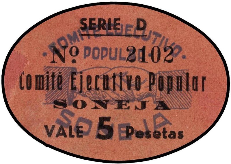 PAPER MONEY OF THE CIVIL WAR: CASTELLÓN
5 Pesetas. SONEJA (Castellón). COMITÉ E...