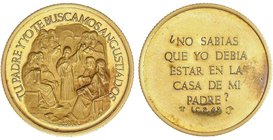SPANISH MEDALS
Medalla. VIDA DE JESÚS. Anv.: TU PADRE Y YO TE BUSCAMOS ANGUSTIANOS (Lucas 2.48/49). 3,90 grs. AU. Ø 20 mm. SC.