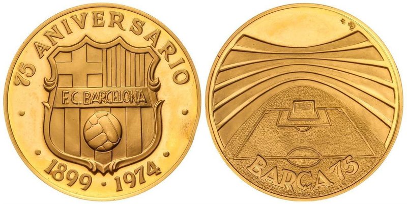 SPANISH MEDALS
Medalla 75 Aniversario F.C. Barcelona. 1974. Anv.: Escudo del F....