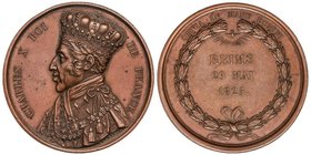 WORLD COINS: FRANCE
Medalla Coronación. 1825. CARLOS X. REIMS. Anv.: CHARLES X ROI DE FRANCE. Busto coronado del monarca a izquierda. Rev.: OMNIA IN ...