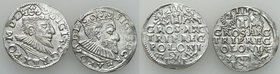 COLLECTION of Polish 3 grosze
POLSKA/ POLAND/ POLEN/ LITHUANIA/ LITAUEN

Zygmunt III Waza. Trojak (3 grosze) 1593, Poznan (Posen), group 2 coins 
...
