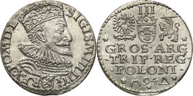 COLLECTION of Polish 3 grosze
POLSKA/ POLAND/ POLEN/ LITHUANIA/ LITAUEN

Zygmunt III Waza. Trojak (3 grosze) 1594, Malbork 
Odmiana z otwartym pie...