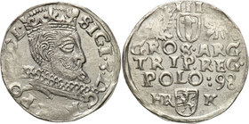COLLECTION of Polish 3 grosze
POLSKA/ POLAND/ POLEN/ LITHUANIA/ LITAUEN

Zygmunt III Waza. Trojak (3 grosze) 1598, Wschowa 
Na rewersie herb Lewar...