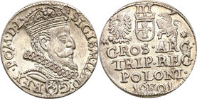 COLLECTION of Polish 3 grosze
POLSKA/ POLAND/ POLEN/ LITHUANIA/ LITAUEN

Zygmunt III Waza. Trojak (3 grosze) 1601, Krakow (Cracow) 
Na awersie gło...