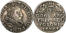 COLLECTION of Polish 3 grosze
POLSKA/ POLAND/ POLEN/ LITHUANIA/ LITAUEN

Zygmunt III Waza. Trojak (3 grosze) 1603, Krakow (Cracow) 
Kolorowa patyn...