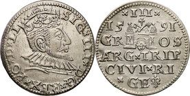 COLLECTION of Polish 3 grosze
POLSKA/ POLAND/ POLEN/ LITHUANIA/ LITAUEN

Zygmunt III Waza. Trojak (3 grosze) 1591, Riga (Ryga) 
Menniczej świeżośc...