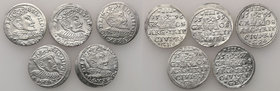 COLLECTION of Polish 3 grosze
POLSKA/ POLAND/ POLEN/ LITHUANIA/ LITAUEN

Zygmunt III Waza. Trojak (3 grosze) 1595-1599, Riga (Ryga), group 5 coins ...