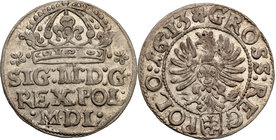 Sigismund III Vasa 
POLSKA/ POLAND/ POLEN/ LITHUANIA/ LITAUEN

Zygmunt III Waza. Grosz (Groschen) 1613, Krakow (Cracow) 
Kropki po bokach korony. ...