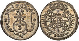 Augustus II the Strong 
POLSKA/POLAND/POLEN/SACHSEN/FRIEDRICH AUGUST I/AUGUST DER STARKE

August II Mocny. Ternar (trzeciak) 1703 ILH, Drezno (Dres...