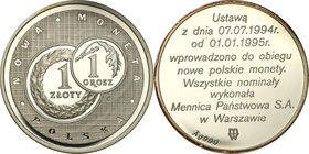 Medals and plaques
POLSKA/ POLAND/ POLEN / POLOGNE / POLSKO

III RP. Medal Zotogrosz - New Polish Coin Medal 
Menniczy egzemplarz. Delikatna patyn...