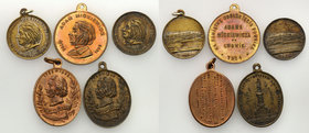Medals and plaques
POLSKA/ POLAND/ POLEN / POLOGNE / POLSKO

Poland. Medaliki Adam Mickiewicz 100-lecie urodzin, group 5 pieces 
Ciekawy zestaw 5 ...
