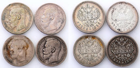 Russia 
RUSSIA/ RUSSLAND/ РОССИЯ

Russia. Nicholas II. Rubel (Rouble) 1896-1897, group 4 coins 
Roczniki: 2 x 1896, 2 x 1897.Obiegowe egzemplarze....
