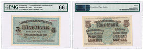 Banknotes
POLSKA/ POLAND/ POLEN / PAPER MONEY / BANKNOTE

Poland OST. 5 marek 1918, Kowno seria C PMG 66 EPQ (MAX) 
Najwyższa nota gradingowa na ś...