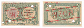 Banknotes
POLSKA/ POLAND/ POLEN / PAPER MONEY / BANKNOTE

SPECIMEN / WZOR. 5 zlotych 1925 seria A RARE 
Seria A, numeracja 1234567/8901234. Obustr...